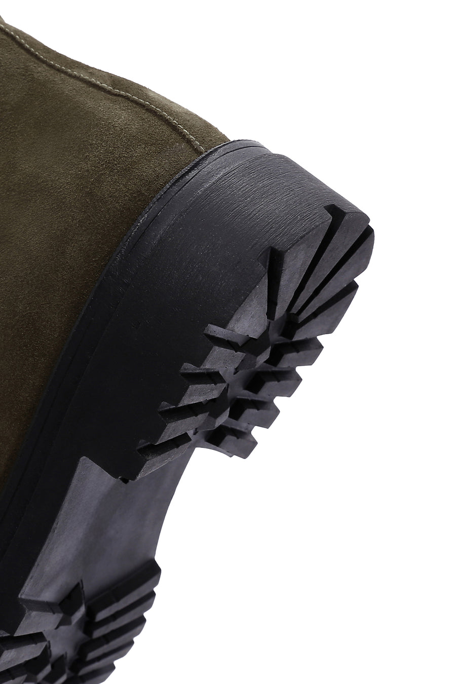 Men's Khaki Zippered Suede Leather Boots