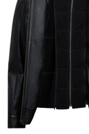 Elton Men's Black Turn-Down Collar Leather Jacket | Derimod