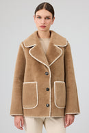 Vald'isere Women Camel Teddy Coat | Derimod