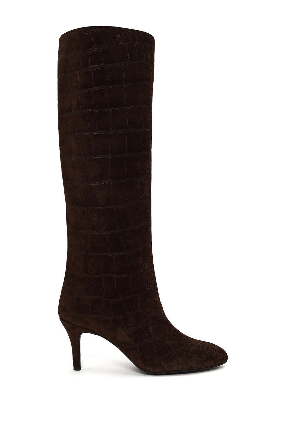 Woman Brown Thin-Heeled Leather Boots WF16000591 | Derimod