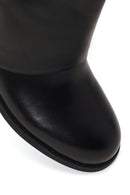Woman Black Leather Boots | Derimod