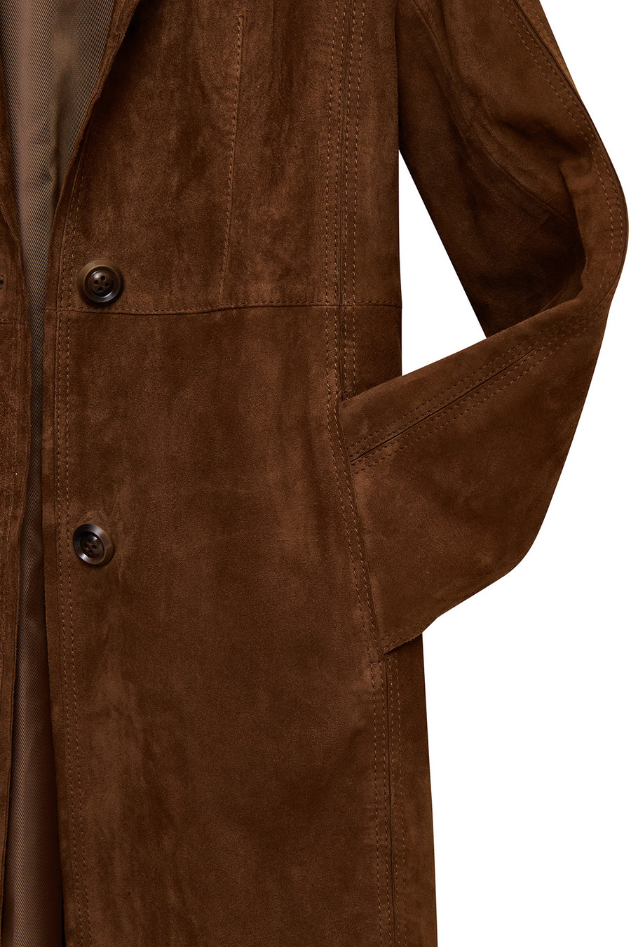 Tara Women's Brown Suede Leather Coat