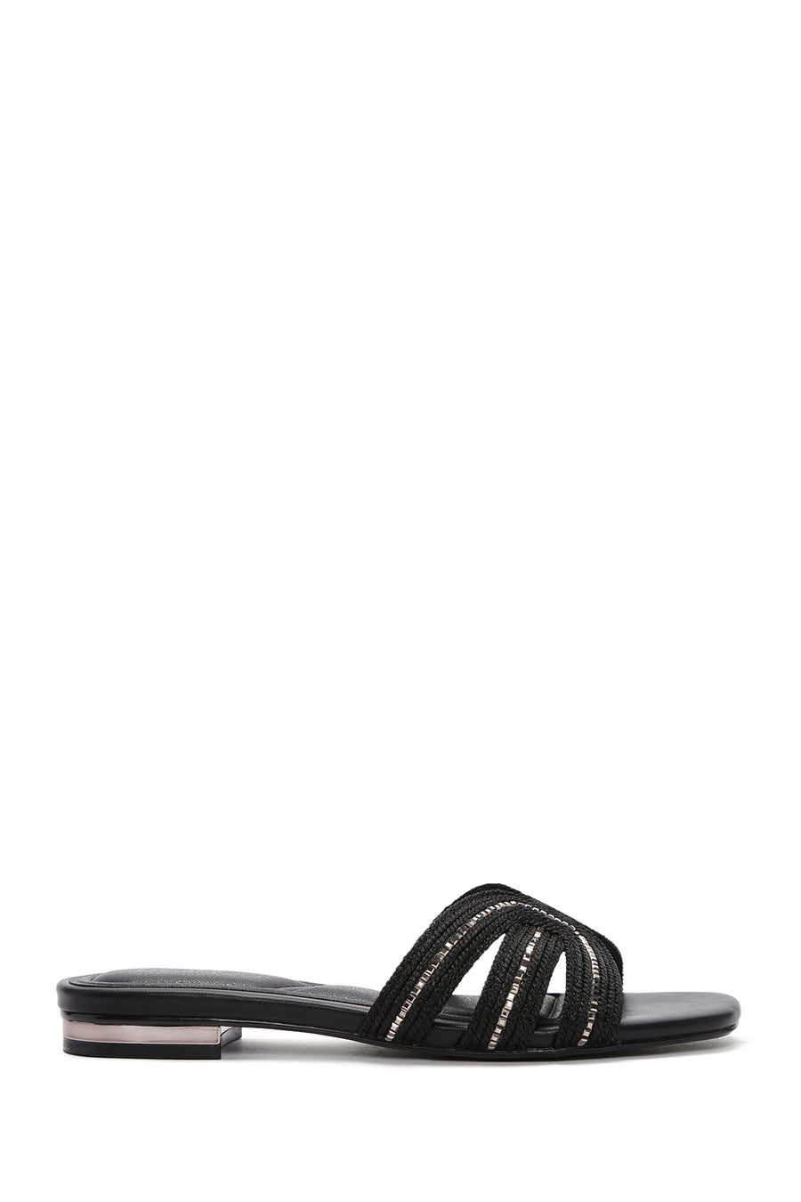 Women's Black Stone Slippers 25SFD440114 | Derimod