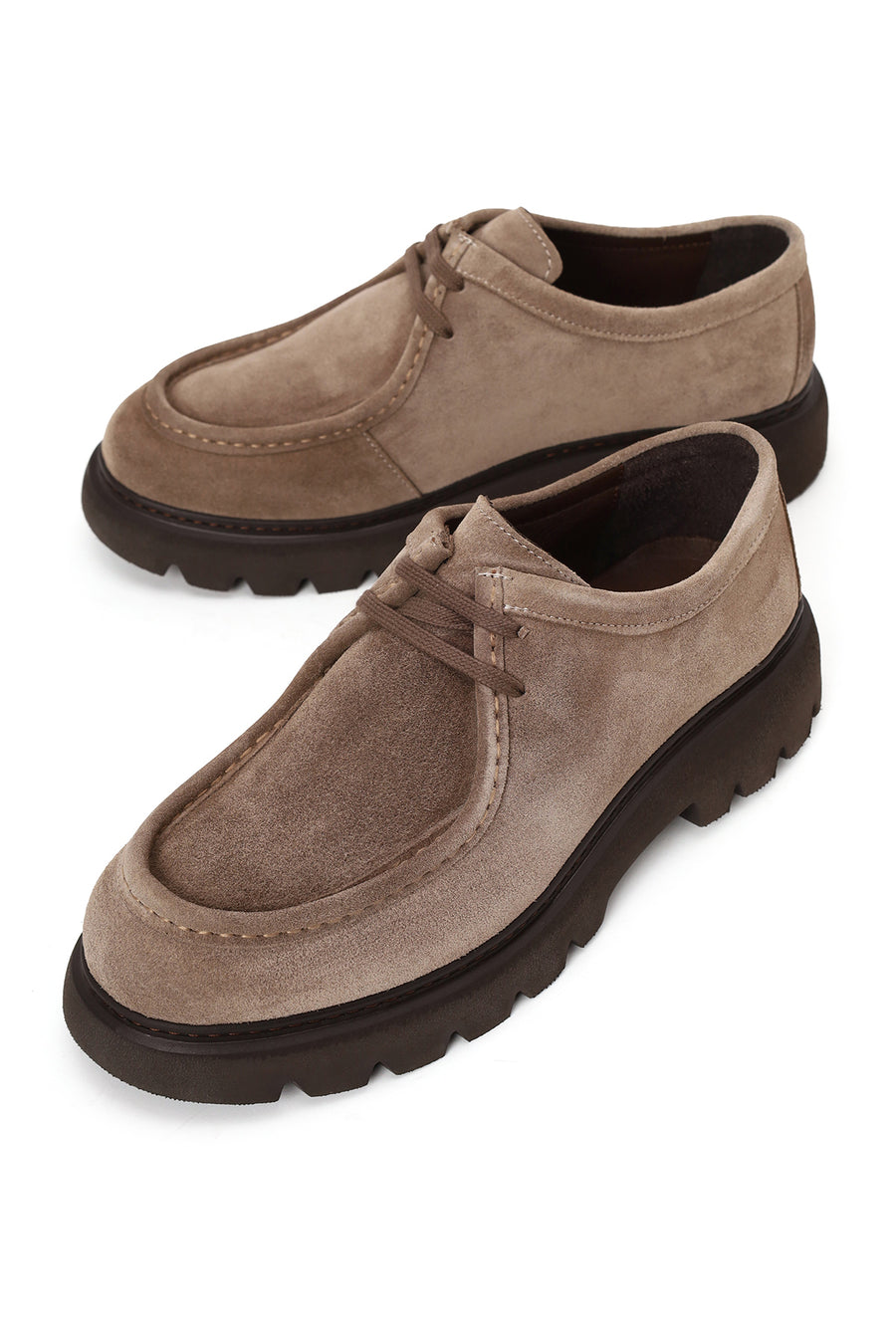 Male Mink Lace-Up Thick-Soled Suede Casual Shoes