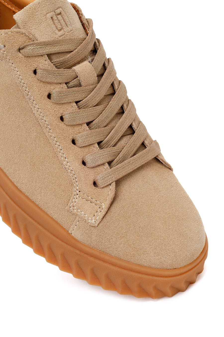Erkek Bej Bağcıklı Süet Deri Casual Sneaker