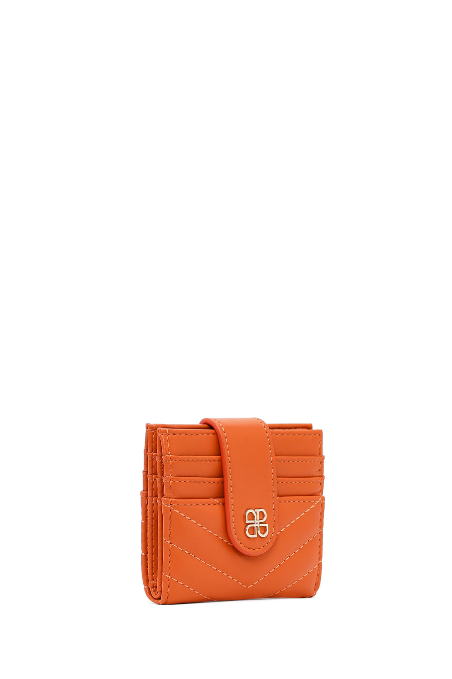 Woman Orange Quilted Card Holder