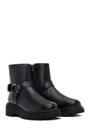 Women's Black Zippered Thick-Soled Boots | Derimod