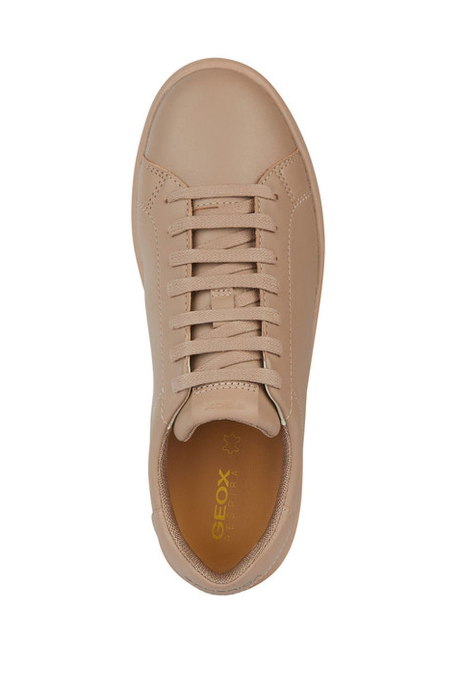 Geox Women's Beige Spherica Ecub-1 Lace-Up Leather Sneaker