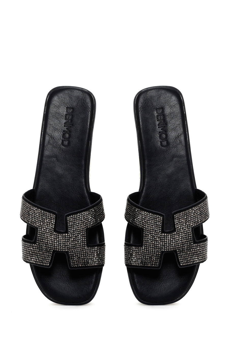 Women's Black Stone Slippers