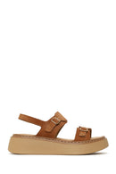 Woman Powder Thick-Soled Suede Comfort Sandal | Derimod
