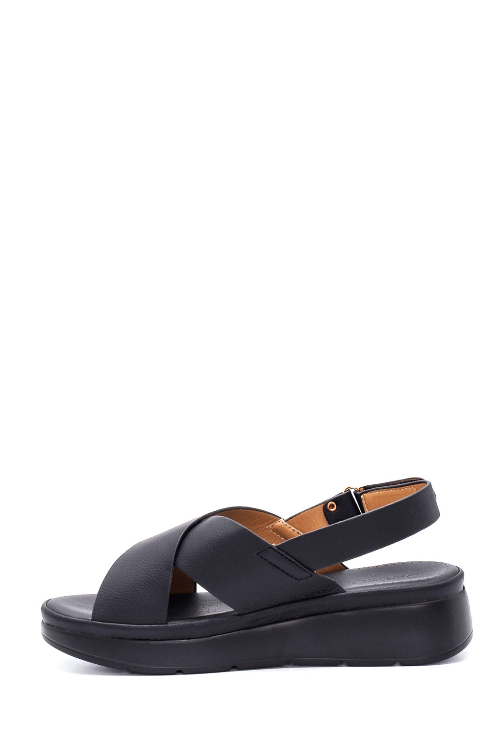 Kadın Siyah Kalın Taban Comfort Sandalet