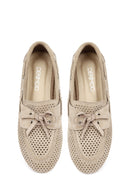 Women's Beige Suede Leather Loafer | Derimod
