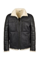 Zermatt Male Black Mandarin Collar Teddy Jacket | Derimod