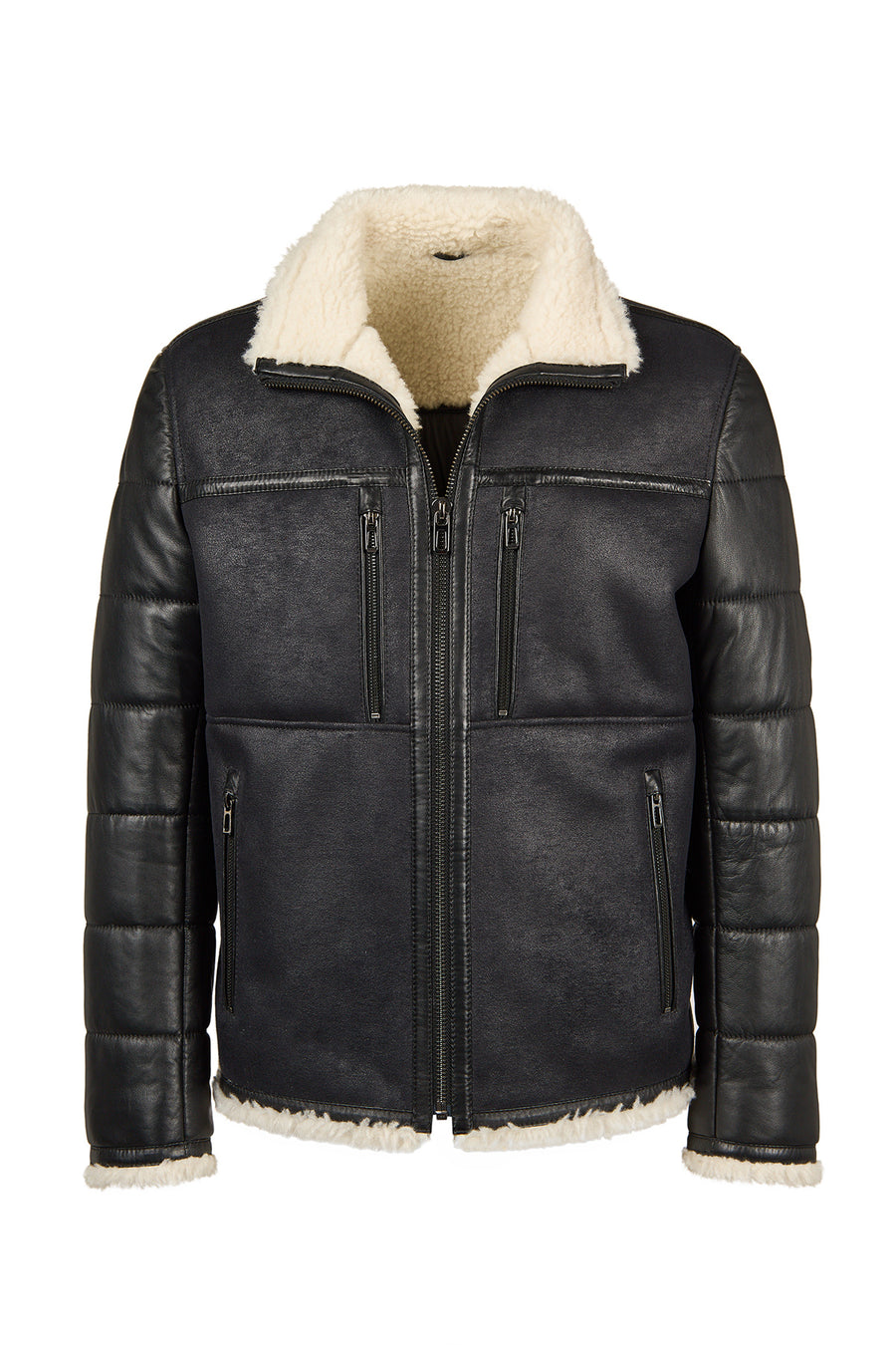 Zermatt Male Black Mandarin Collar Teddy Jacket 25WGP6556FF | Derimod