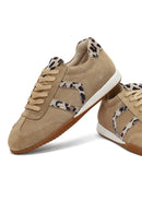 Kadın Bej Bağcıklı Süet Deri Sneaker | Derimod