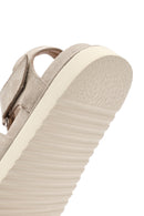 Women's Cream Thick Soled Suede Leather Sandals | Derimod