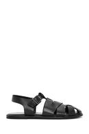Women's Black Buckled Leather Sandals | Derimod