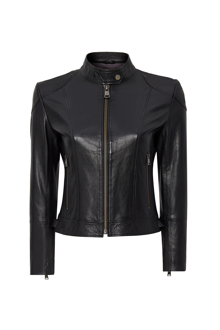 Prima Women's Black Short Leather Jacket