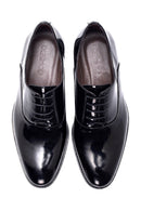 Men's Black Leather Patent Leather Classic Shoes | Derimod