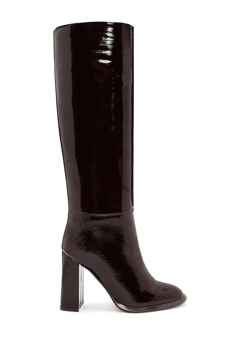 Women's Burgundy Thick Heeled Leather Boots 24WFD132616 | Derimod