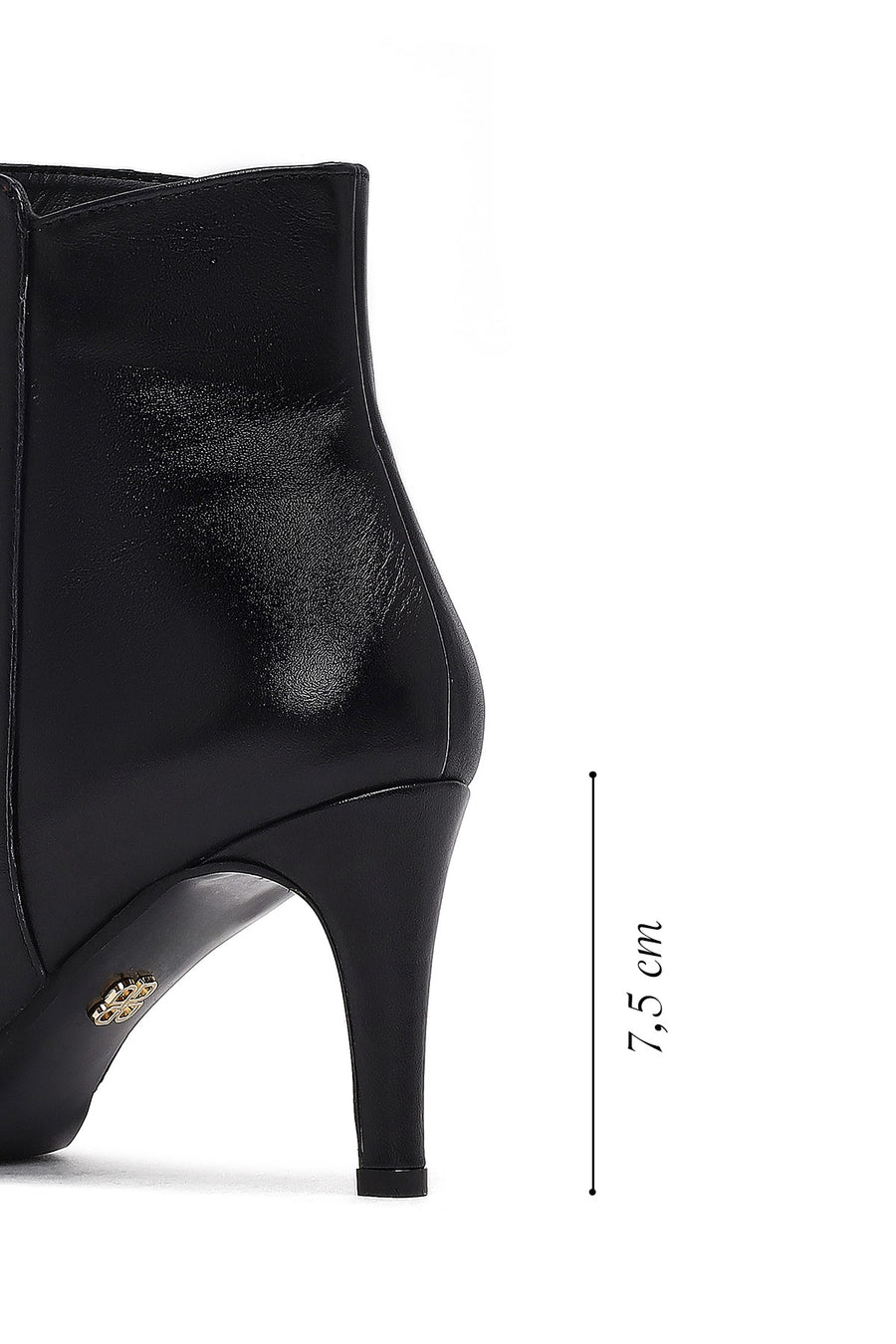 Woman Black Zip Closure Stiletto Heel Leather Boots