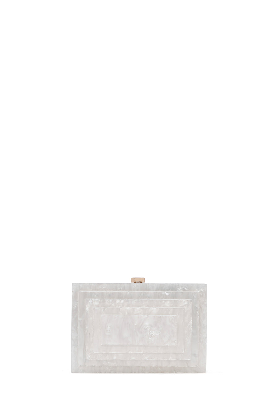 Women's White Long Strap Mini Clutch Bag