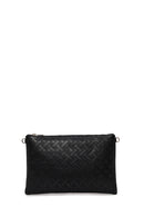 Woman Black Printed Clutch Bag with Long Chain Strap | Derimod