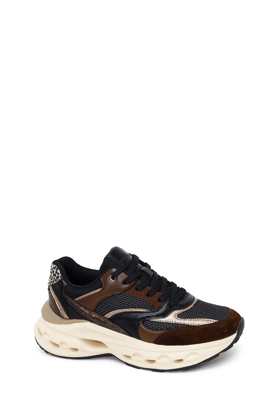 Kadın Kahverengi Bağcıklı Kalın Tabanlı Sneaker