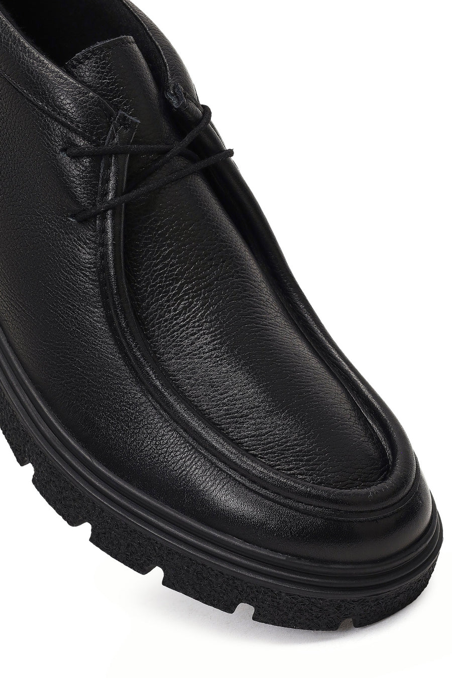 Men's Black Lace-Up Leather Casual Boot