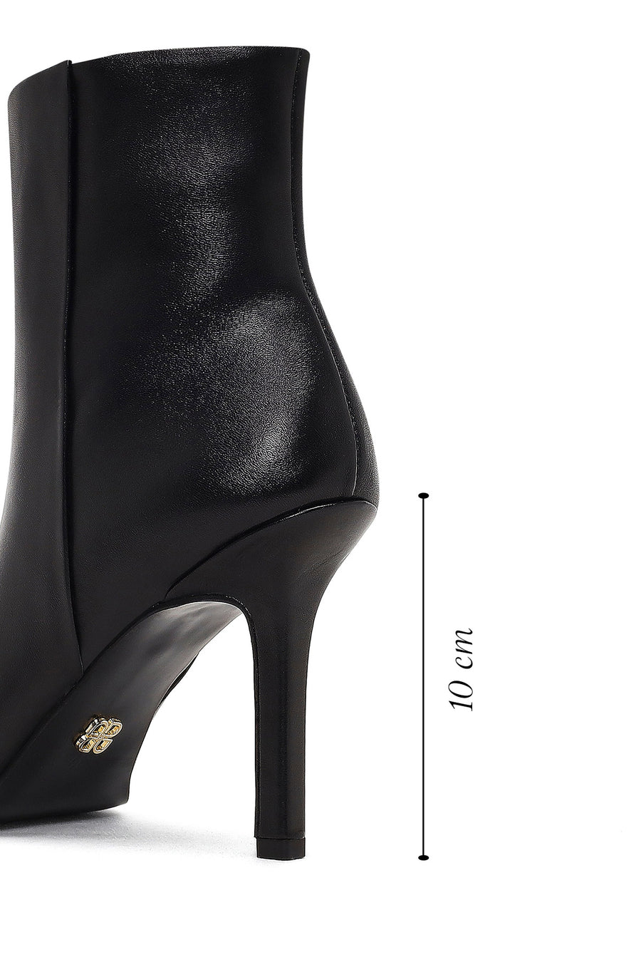 Women's Black Zippered High Thin Heel Leather Boot