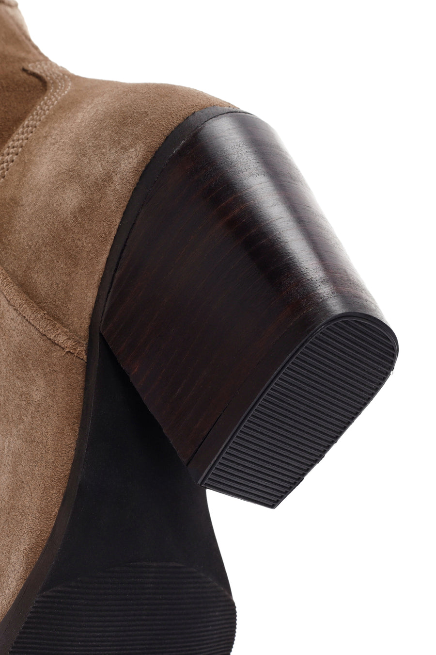 Women's Tan Zippered Suede Leather Cowboy Boots