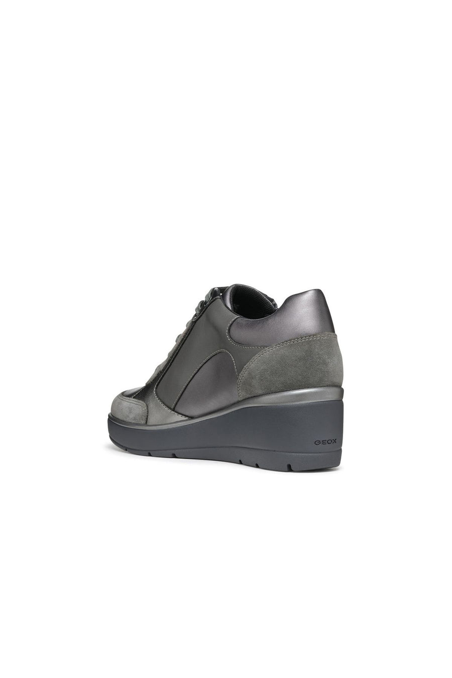 Geox Women's Gray Lace Up Thick Soled Sneaker
