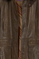 Gateaway Woman Brown Leather Coat | Derimod