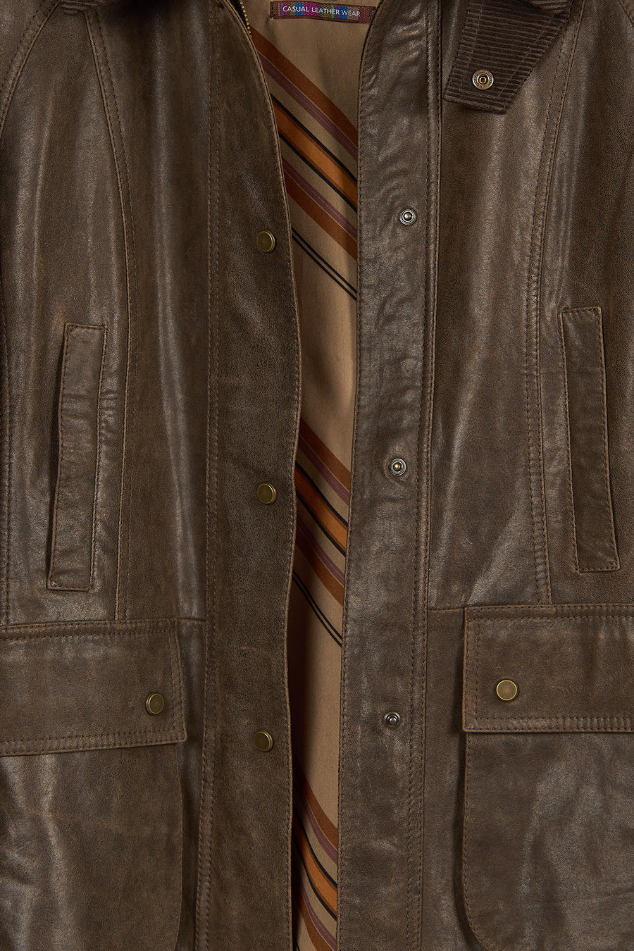 Gateaway Woman Brown Leather Coat