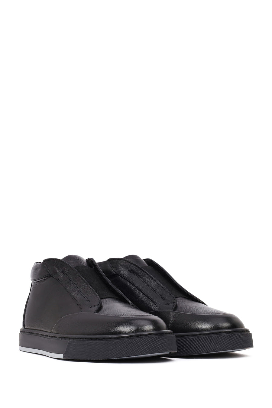 Men's Black Leather Sports Boots