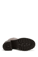 Woman Mink Suede Zippered Heels Leather Boat | Derimod