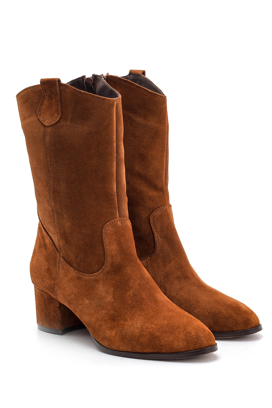 Women's Suede Leather Heeled Boots