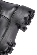 Woman Black Thick Sole Leather Chelsea Boots | Derimod