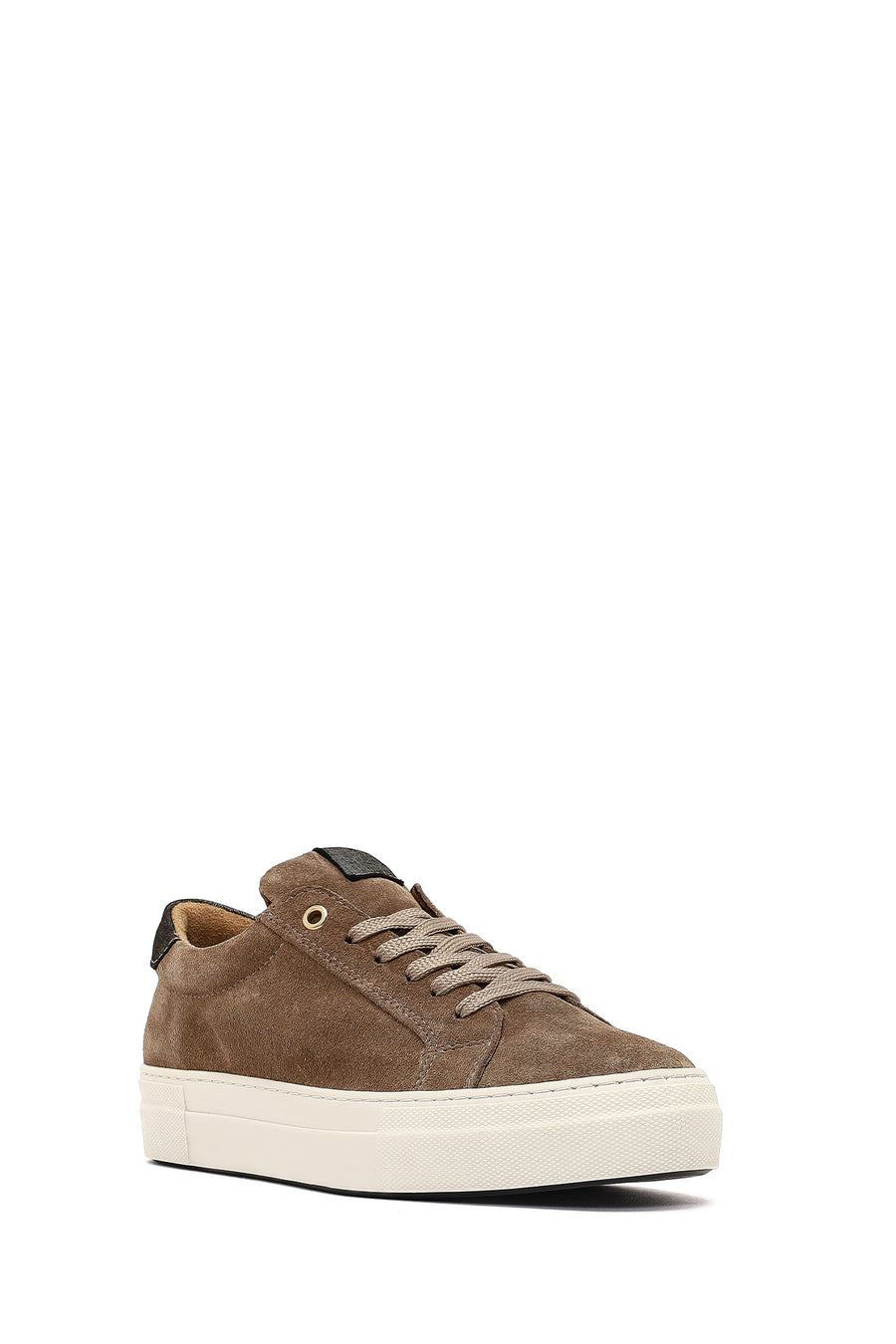 Kadın Bej Bağcıklı Süet Deri Sneaker