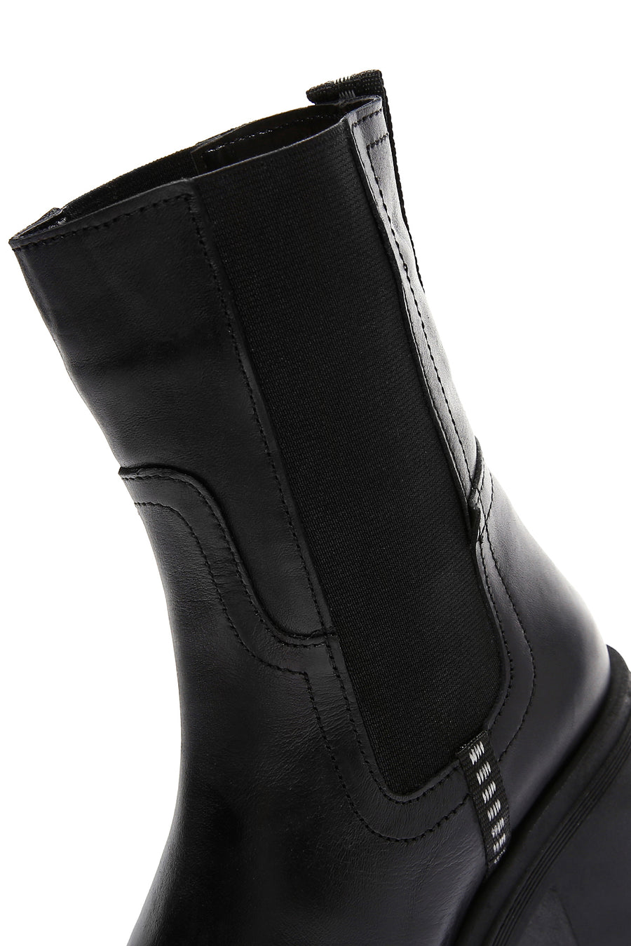 Women's Black Leather Heeled Chelsea Boots