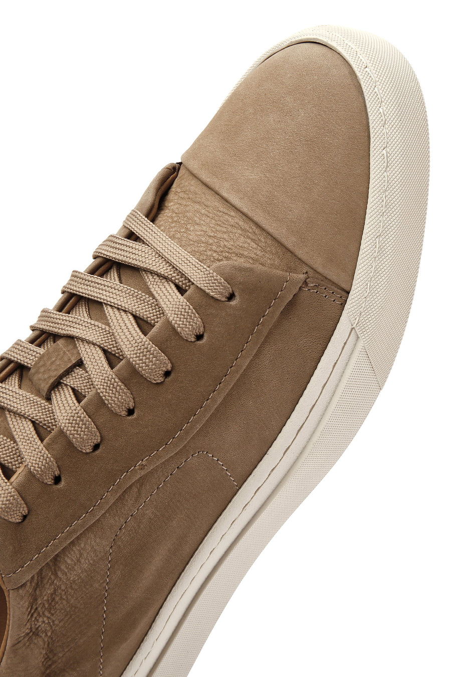 
Men's Beige Lace-Up Nubuck Leather Sneaker
