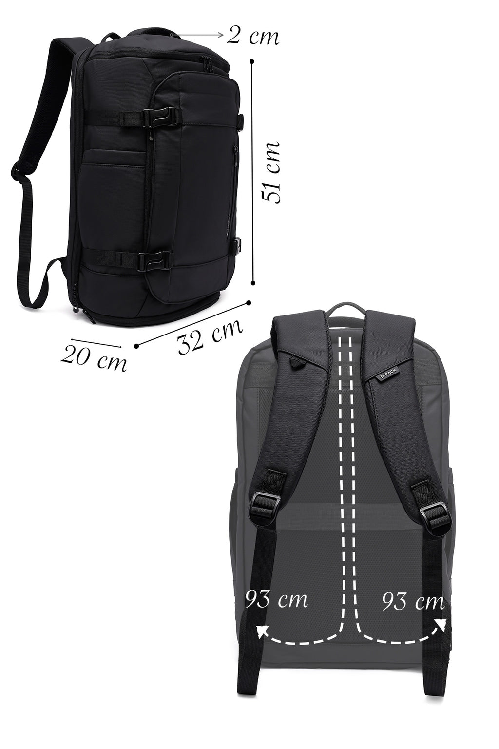 D-Pack Unisex Siyah Kumaş Sırt Çantası