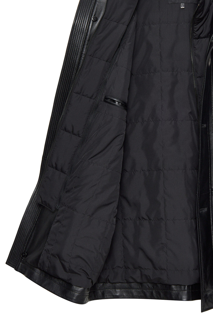 Nathan Men's Black Leather Coat