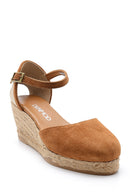 Women's Suede Wedge Heels Espadrille | Derimod
