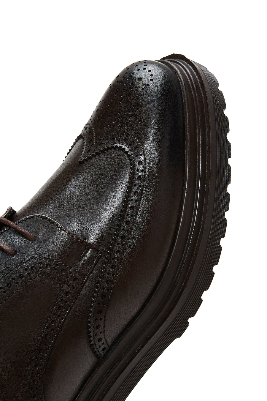 Men's Brown Leather Thick Soled Casual Shoes