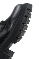 Women's Black Leather Zippered Boots | Derimod