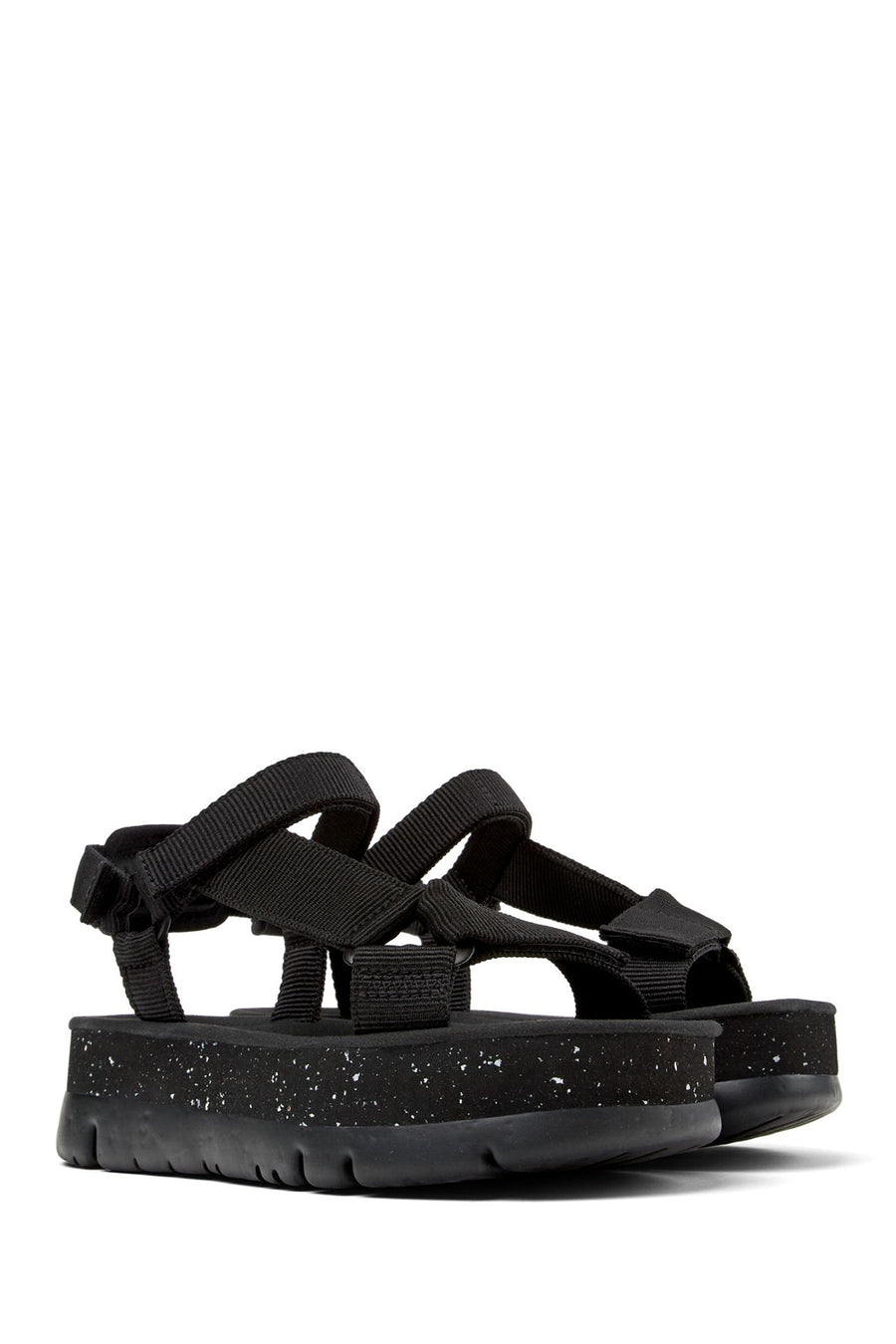 Camper Women's Black Oruga Up Thick Soled Sandals