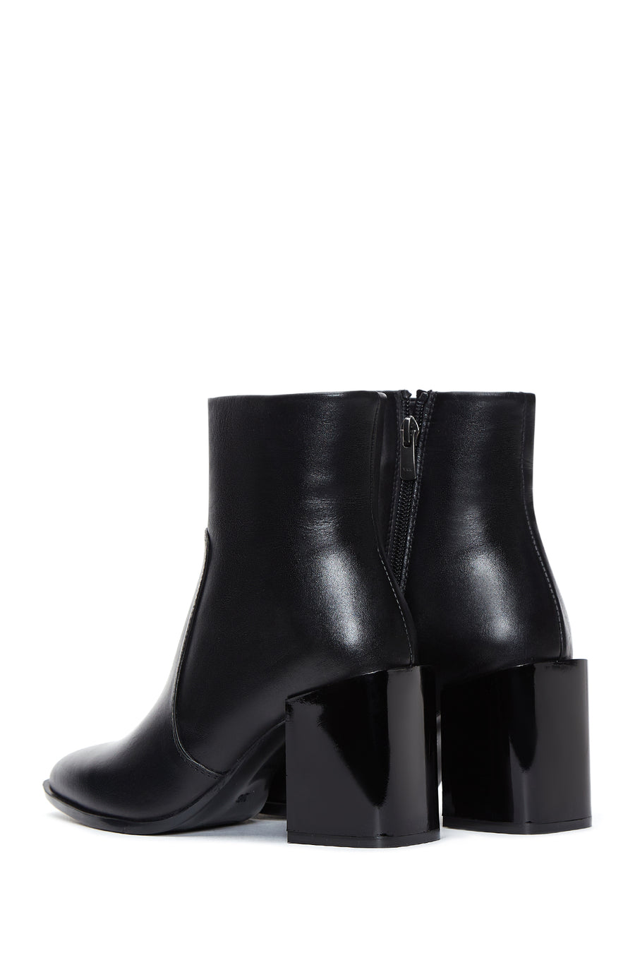 Women's Black Leather Heeled Classic Boots