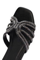 Women's Black Stone Slippers | Derimod