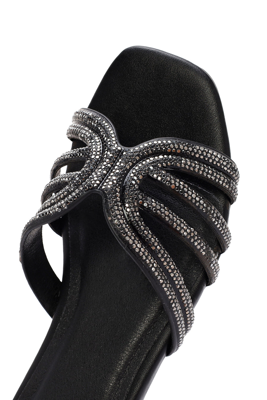 Women's Black Stone Slippers